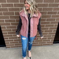 Rose Sherpa Vest