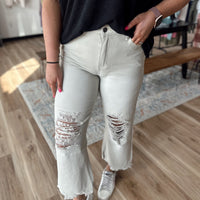 Della Washed Crop Distressed Jean