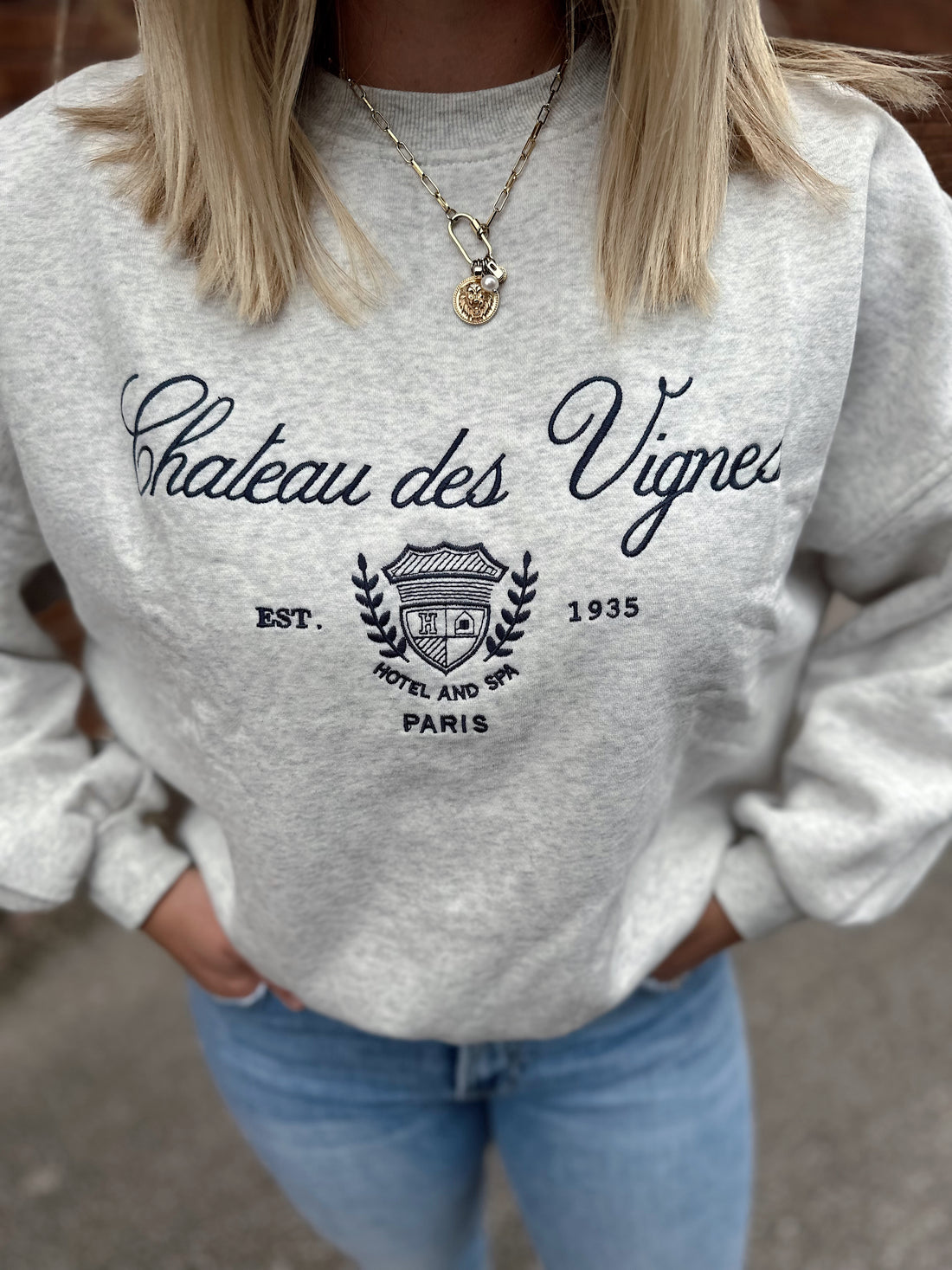 Paris Embroidered Crewneck