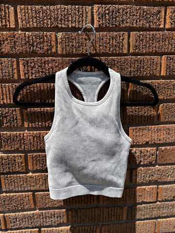 High Neck Cropped Tank Bra