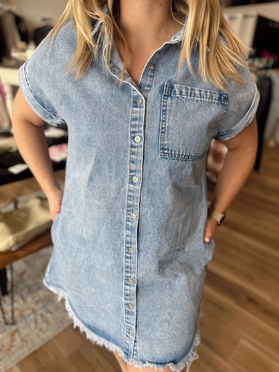 Megan Button Down Denim Dress