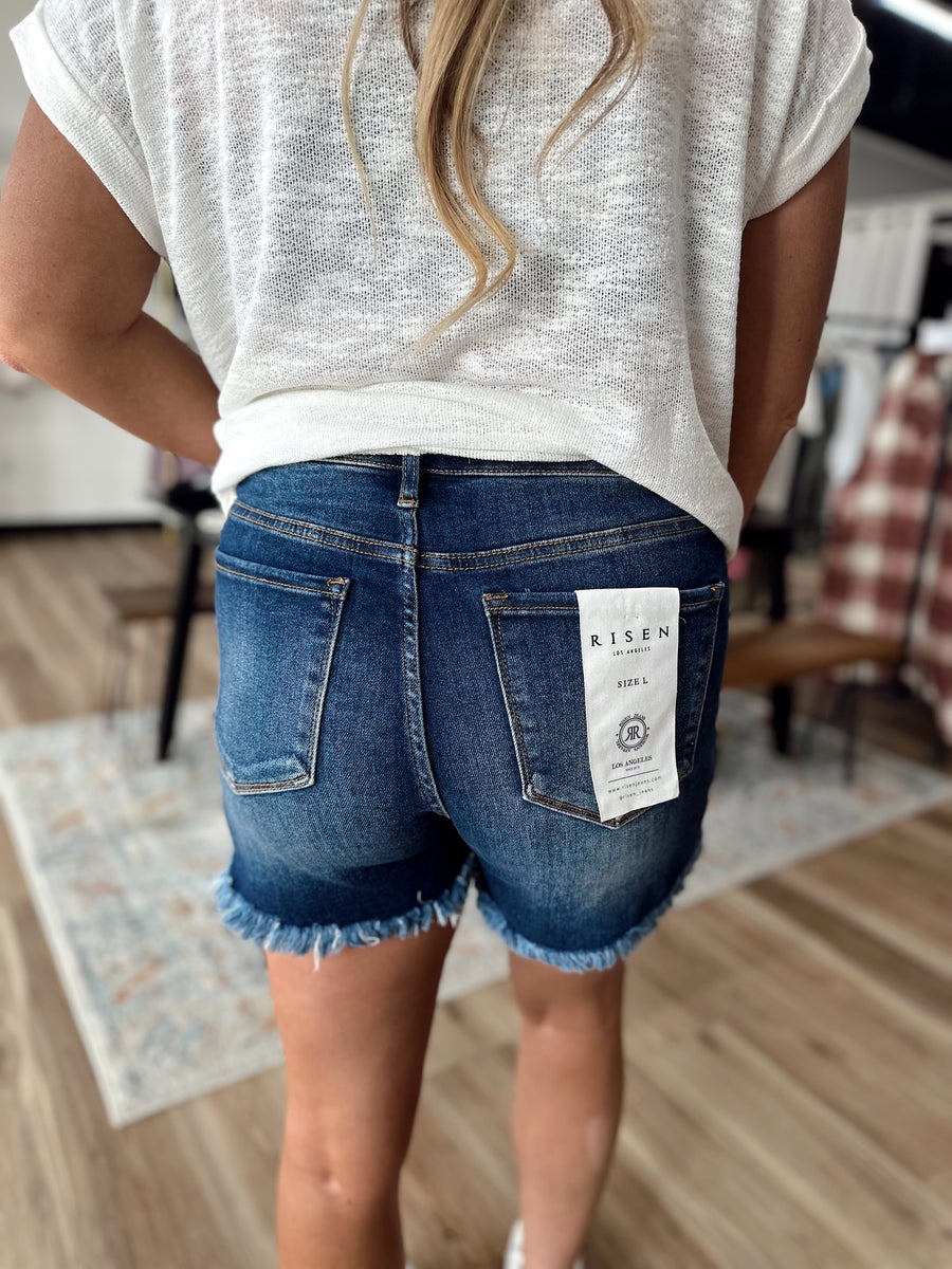 Kelce High Rise Denim Shorts