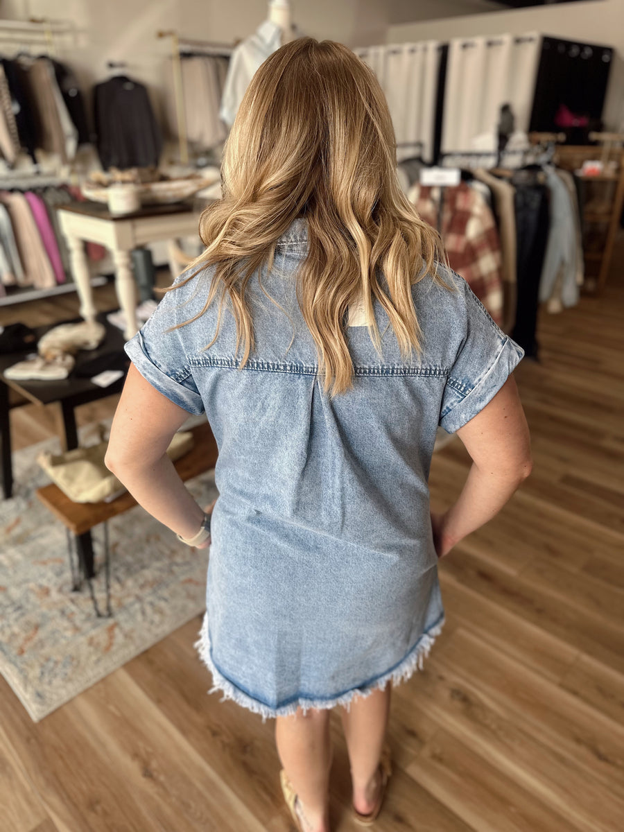 Megan Button Down Denim Dress