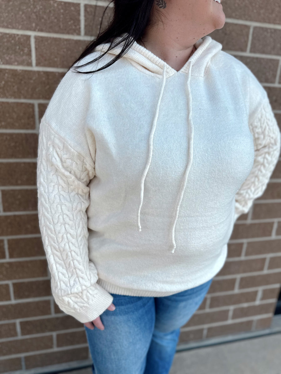 Mable Cable Knit Hooded Sweater