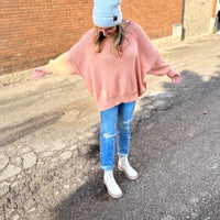 Peachy Pink Oversized Sweater
