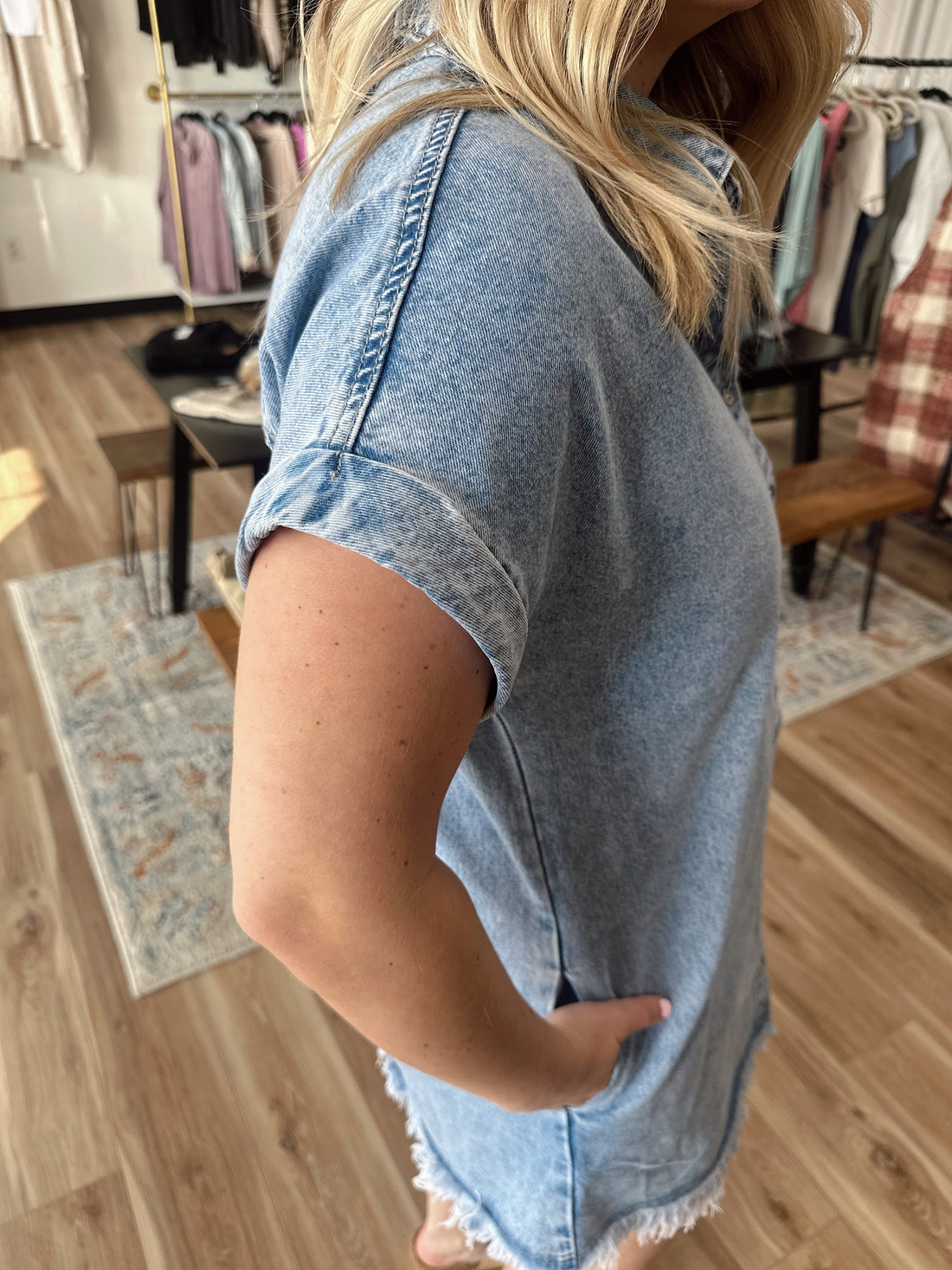 Megan Button Down Denim Dress