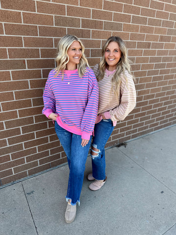 Zoey Striped Pullover