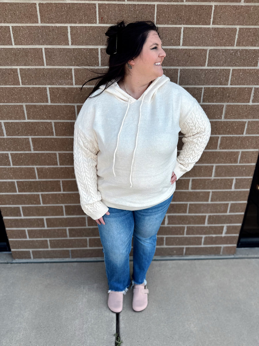 Mable Cable Knit Hooded Sweater