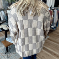 Madi Oversized Checkered Cardigan