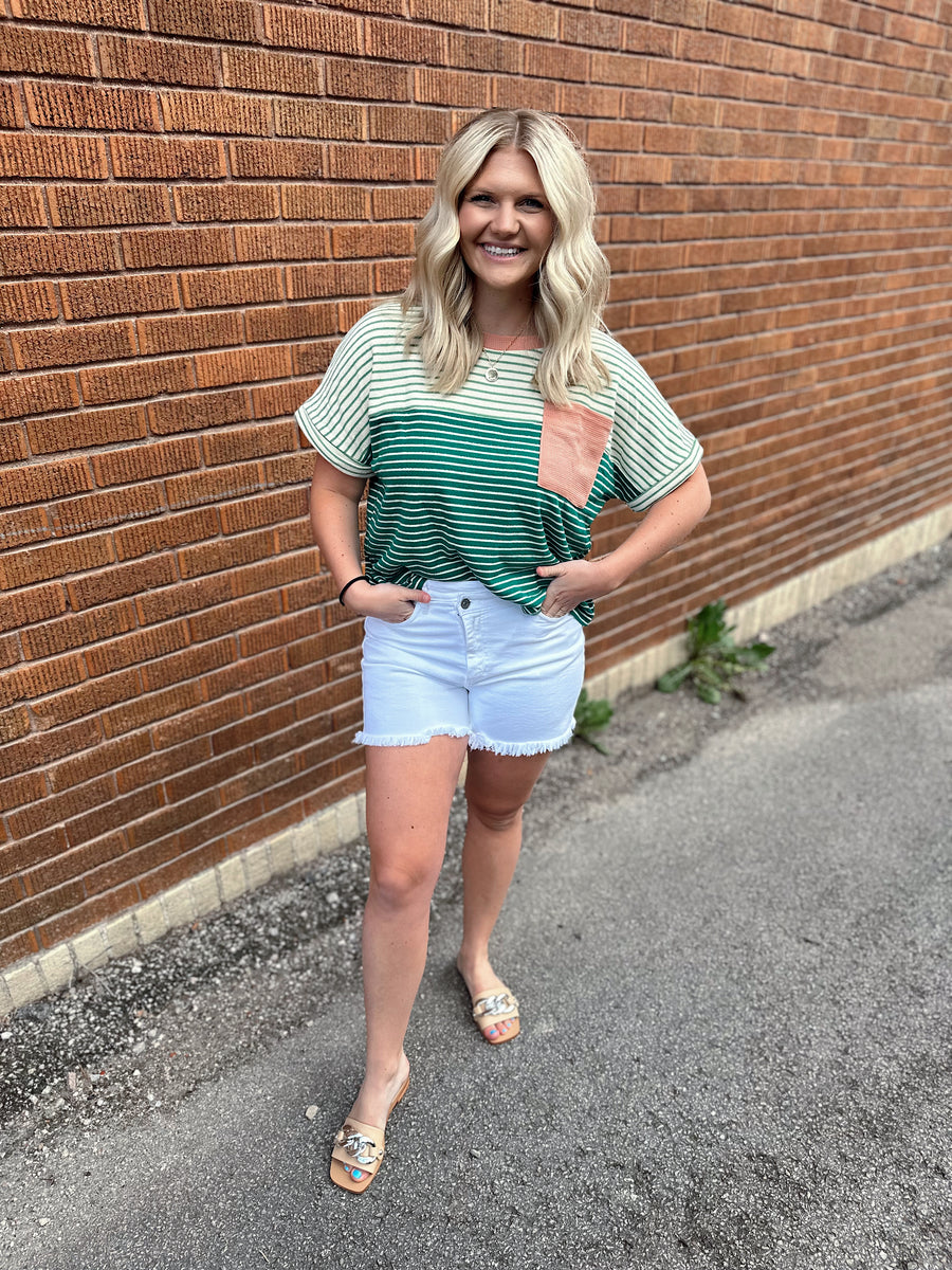 Two Tone Color Block Top