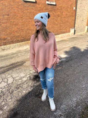 Peachy Pink Oversized Sweater
