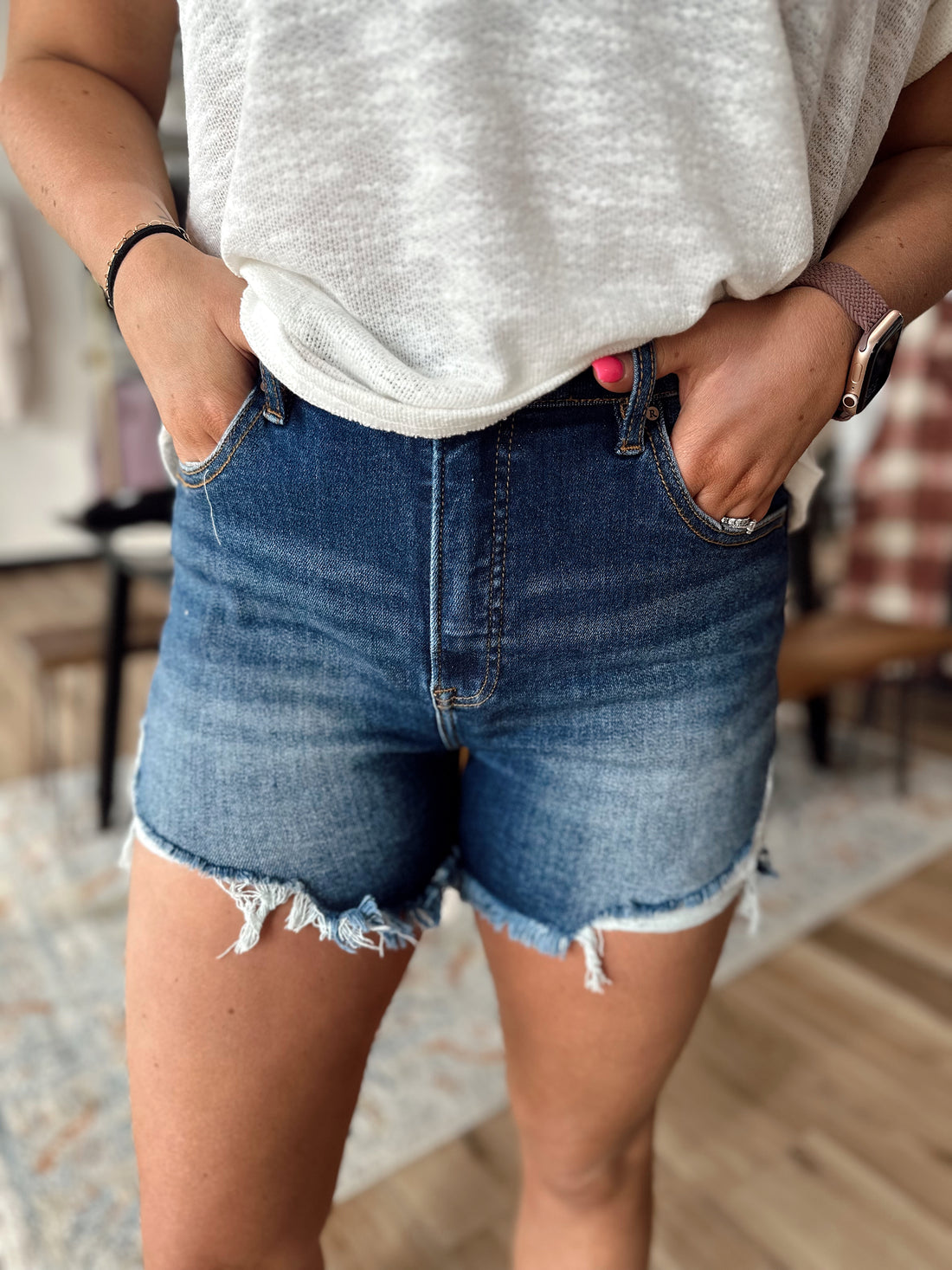 Kelce High Rise Denim Shorts