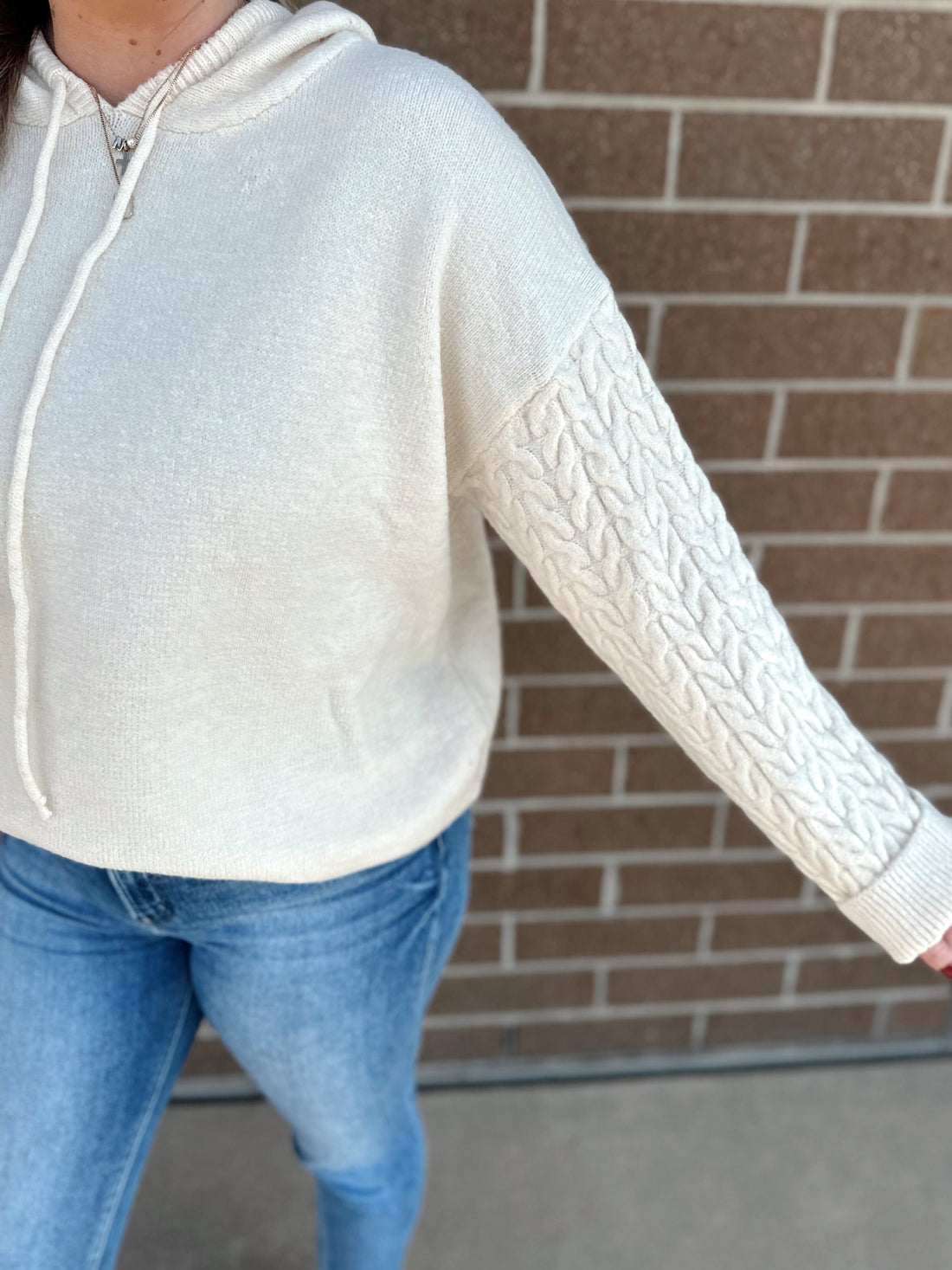 Mable Cable Knit Hooded Sweater